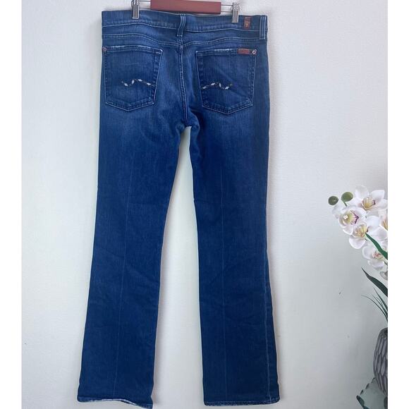 7 For All Mankind Y2K Womens Straight Leg Bootcut Mid Rise Jean Blue Denim 31x34 - Picture 2 of 9